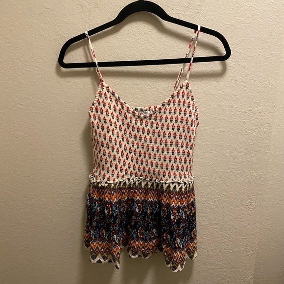 Patrons of Peace Tops - Patrons Of Peace By Anthropologie Bohemian Style Mixed Media V-Neck Blouse
